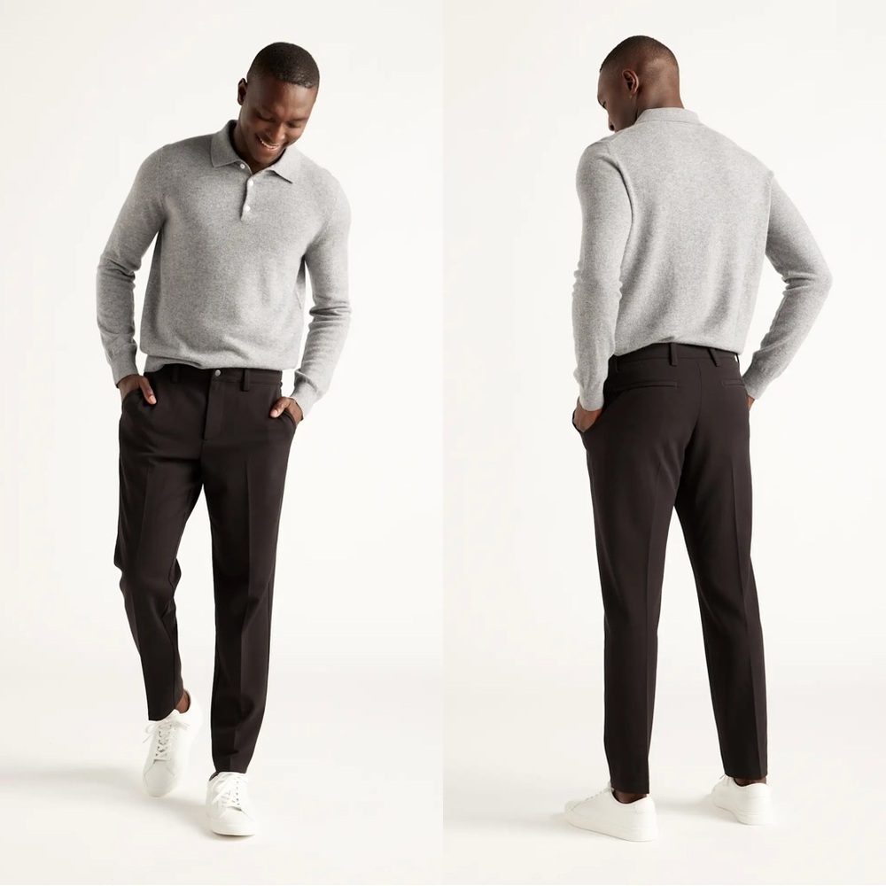 Quince Men’s Ultra-Stretch 24/7 Smart Chino Pants Slim Fit in Black 36X32